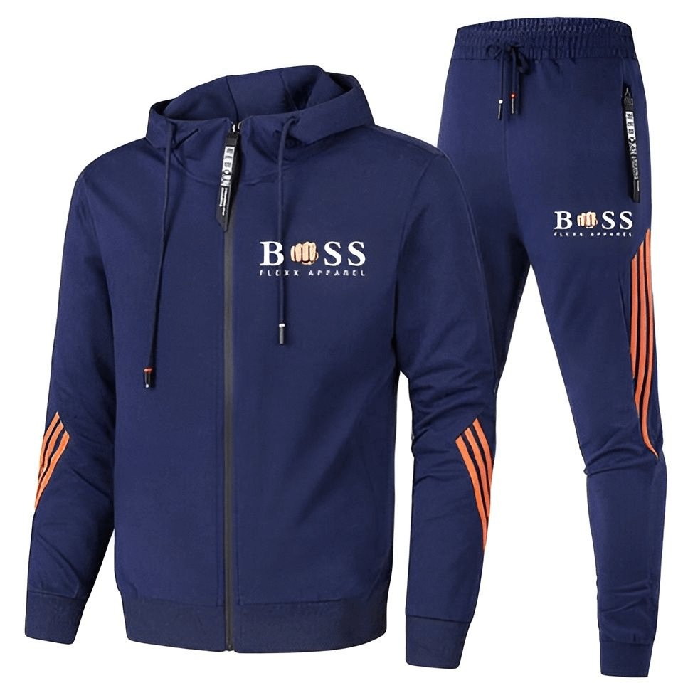 Heren sportief trainingspak | Hoodie met rits, joggingbroek