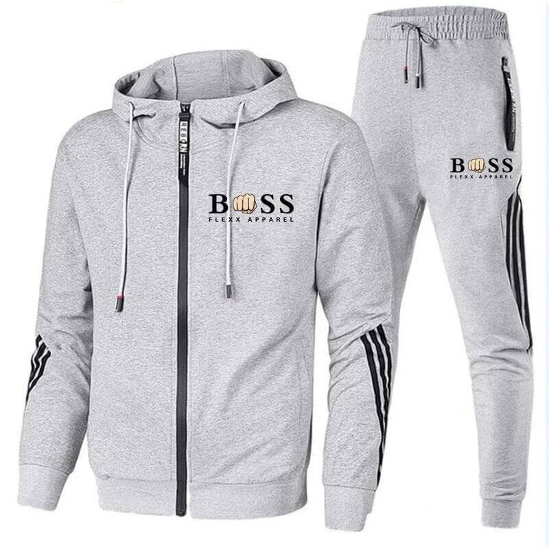 Heren sportief trainingspak | Hoodie met rits, joggingbroek