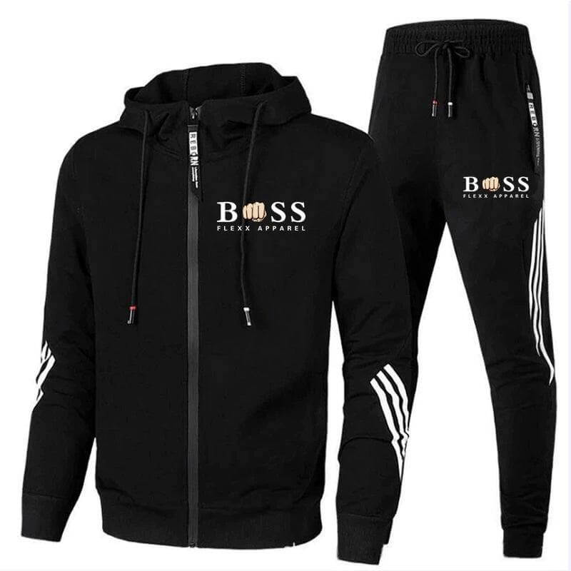 Heren sportief trainingspak | Hoodie met rits, joggingbroek