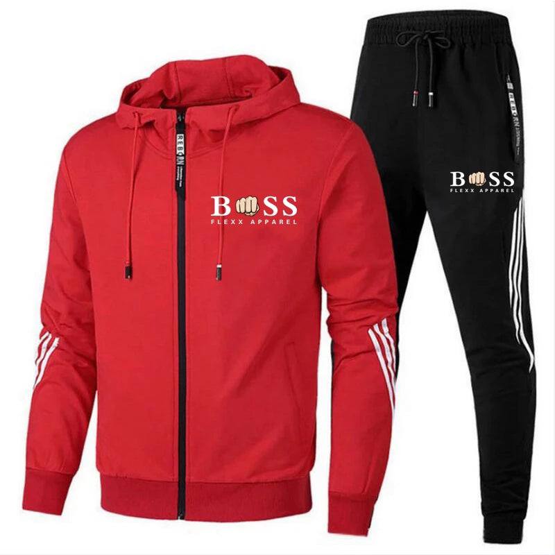 Heren sportief trainingspak | Hoodie met rits, joggingbroek