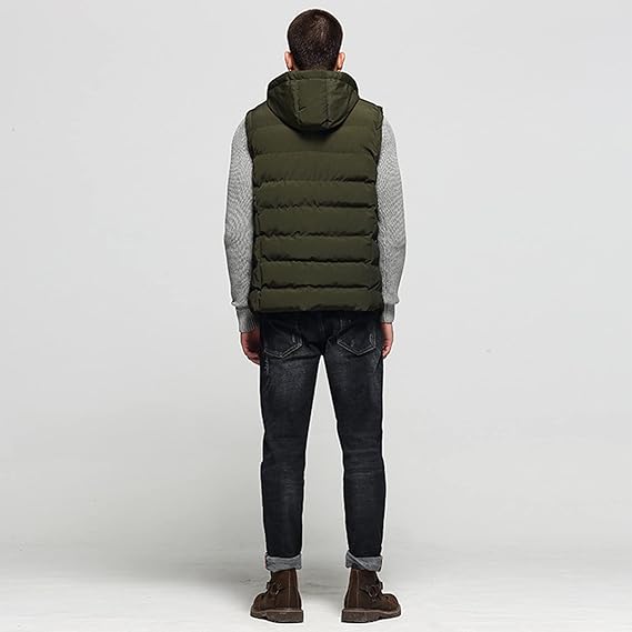 Heren Warme Winter Weste | Kap, Ritssluiting
