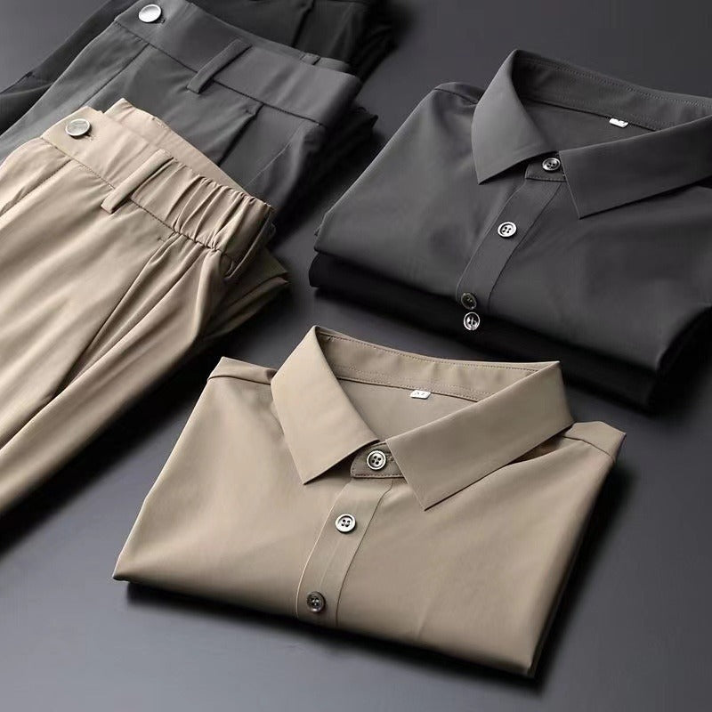 Heren Zomer Tweedelig Set | Poloshirt, Lange Broek