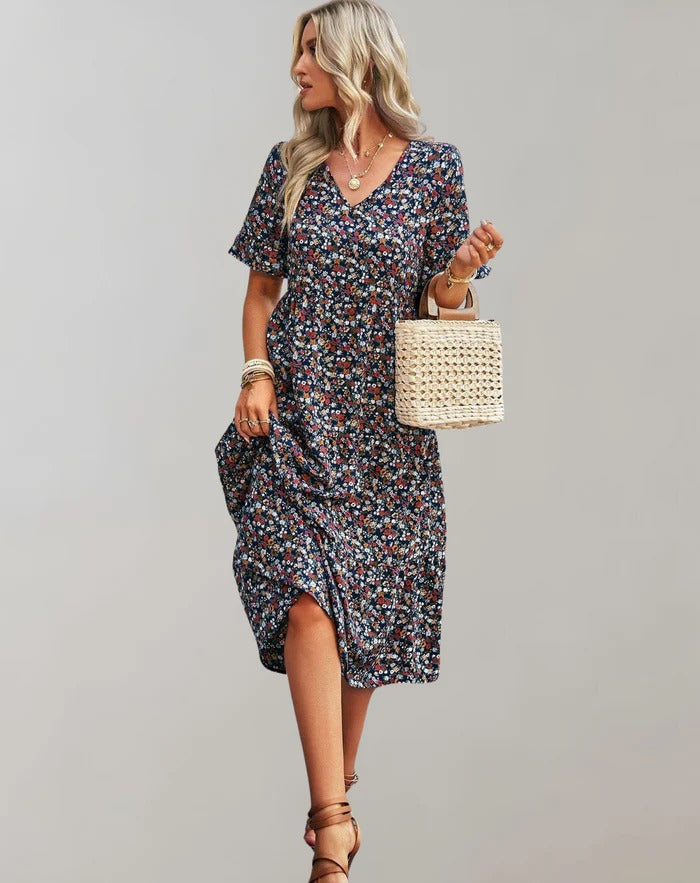 Hannah | Dames luchtige zomerjurk | Midi