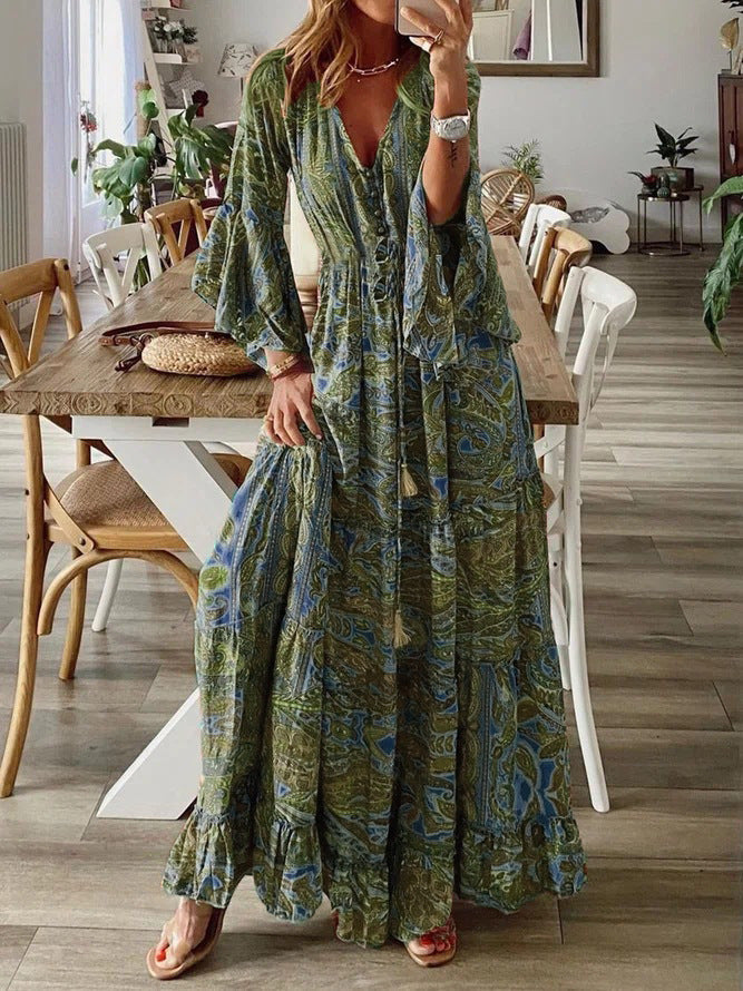 Abito estivo arioso da donna con stampa boho | Maxi