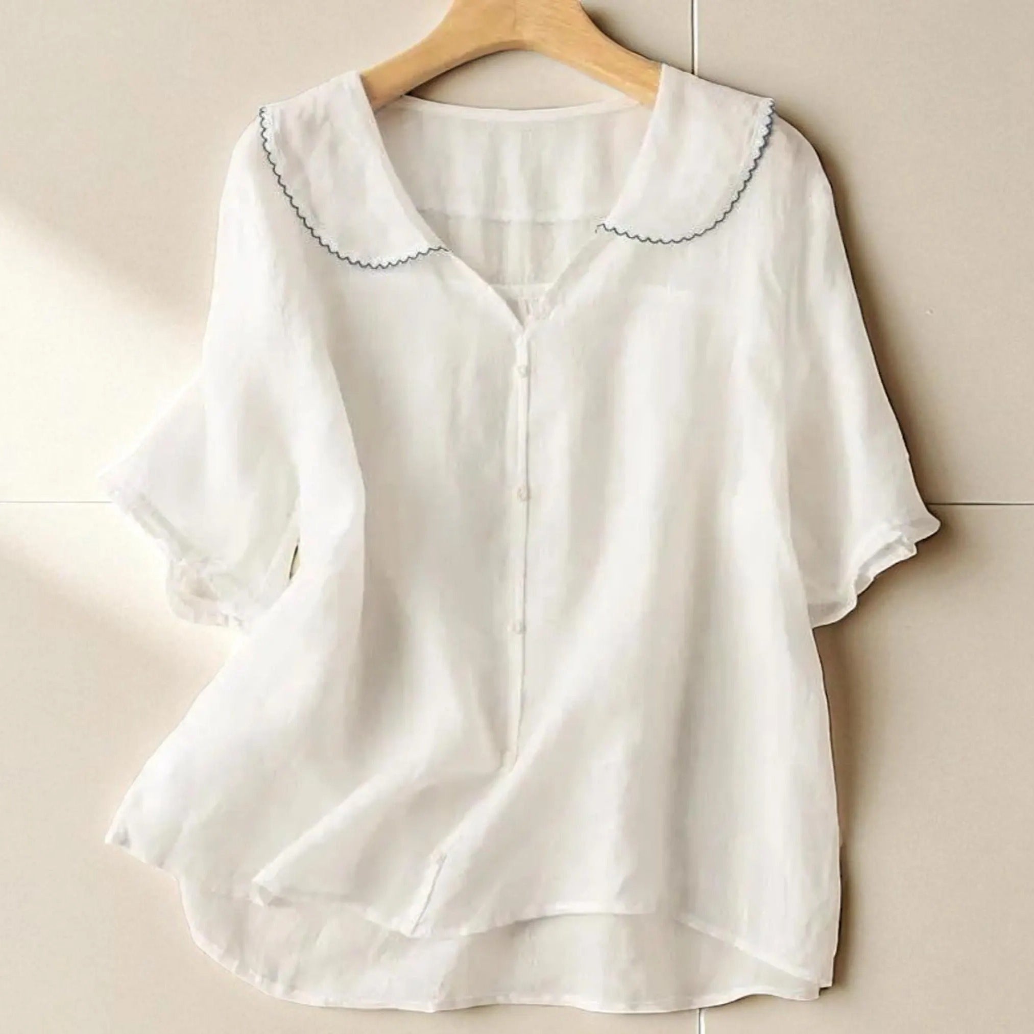 Dames elegante linnen blouse | zomerse top luchtig