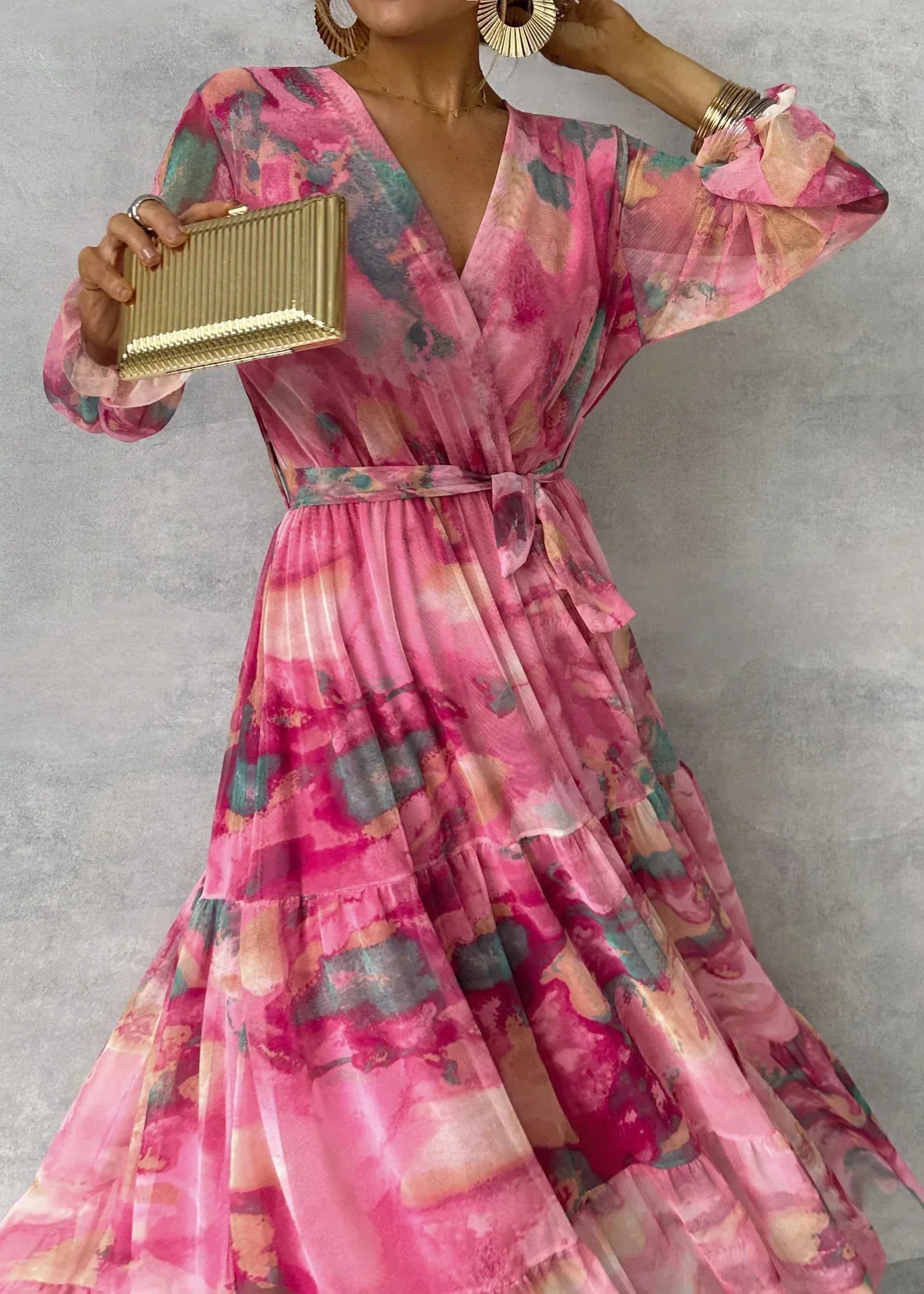 Dames Elegante Roze Zomerjurk | Maxi