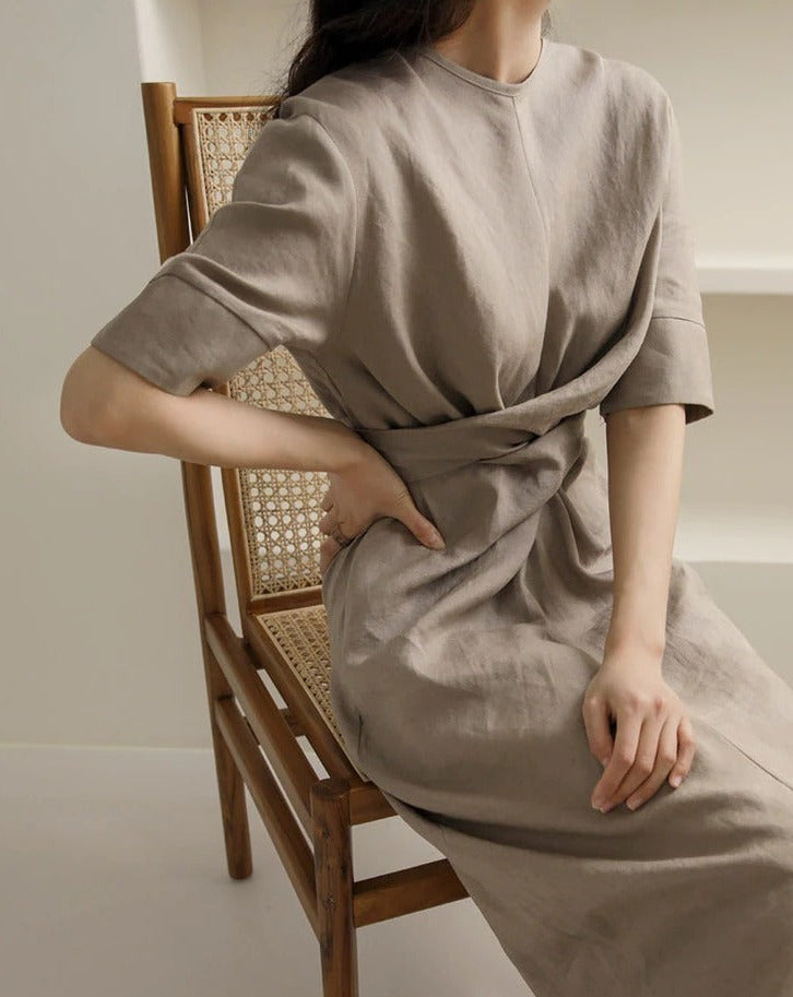 Abito Estivo Elegante in Lino per Donne | Midi