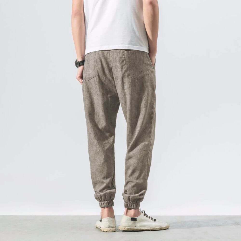 Pantaloni Estivi Comodi da Uomo in Lino | Vestibilità Larga con Coulisse