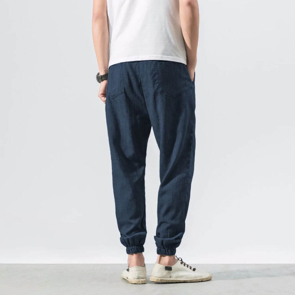 Pantaloni Estivi Comodi da Uomo in Lino | Vestibilità Larga con Coulisse
