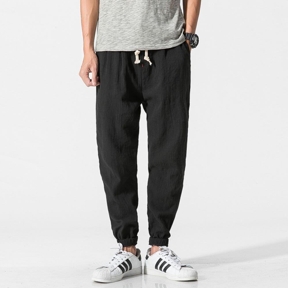 Pantaloni Estivi Comodi da Uomo in Lino | Vestibilità Larga con Coulisse
