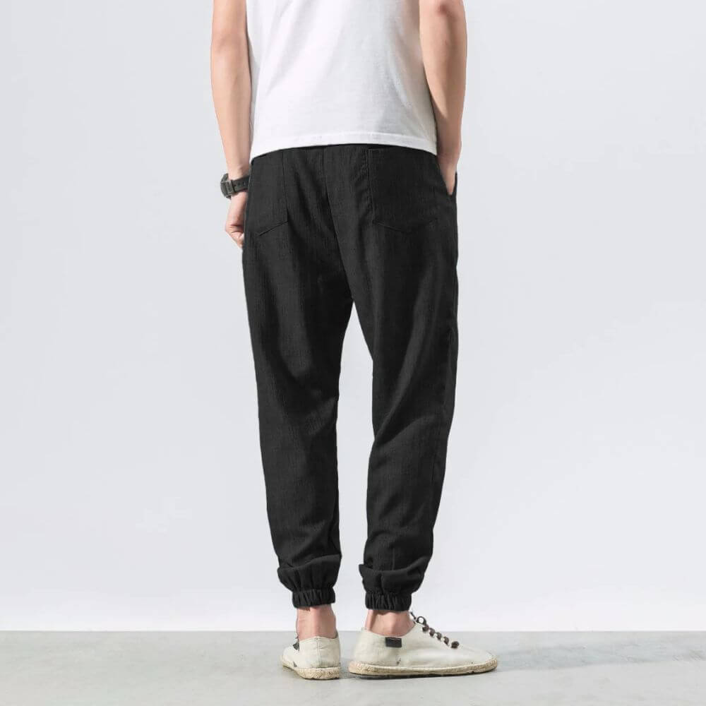 Pantaloni Estivi Comodi da Uomo in Lino | Vestibilità Larga con Coulisse