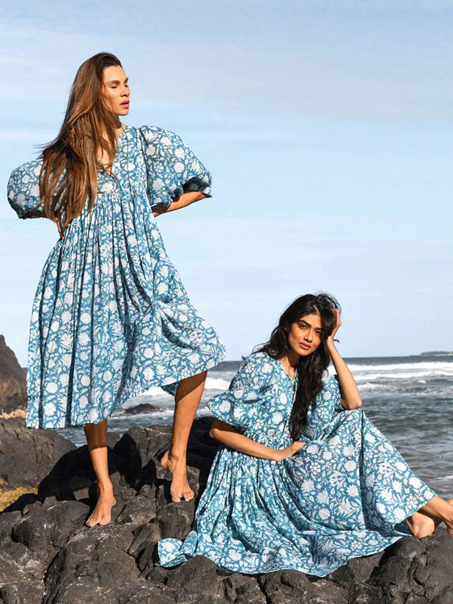 Dames Bohemien Bloemenprint Zomerjurk | Midi