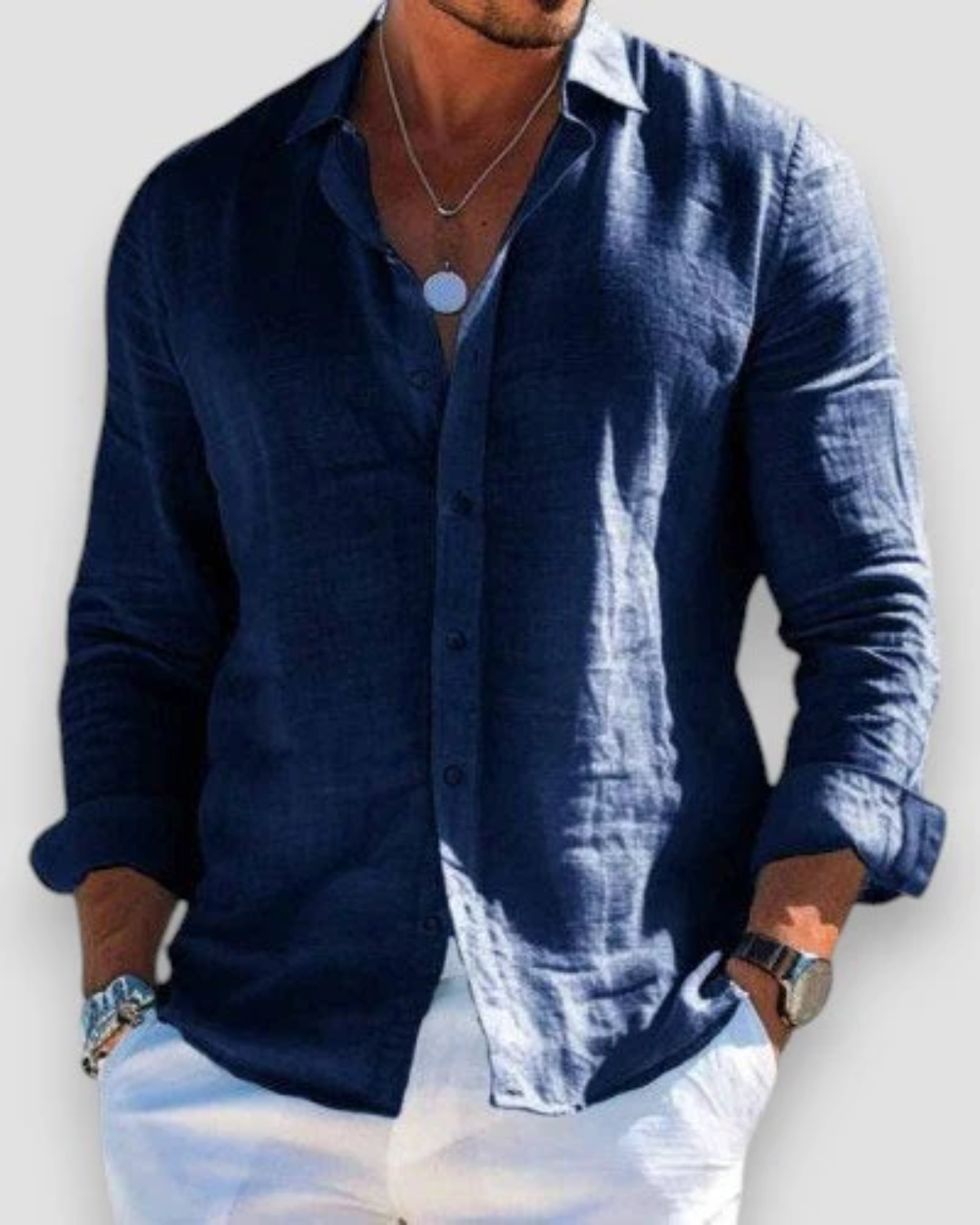 Heren Zomer Linnen Overhemd | Lange Mouw, Casual Stijl