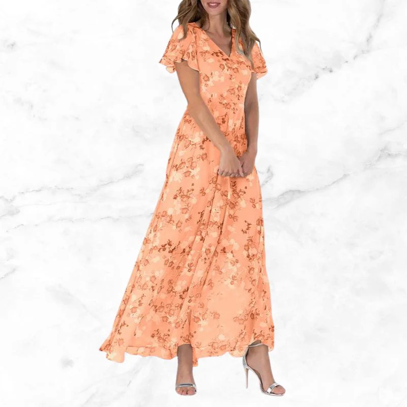 Sophia | Dames Elegante Bloemen Zomerjurk | Maxi