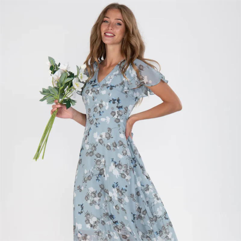 Sophia | Dames Elegante Bloemen Zomerjurk | Maxi