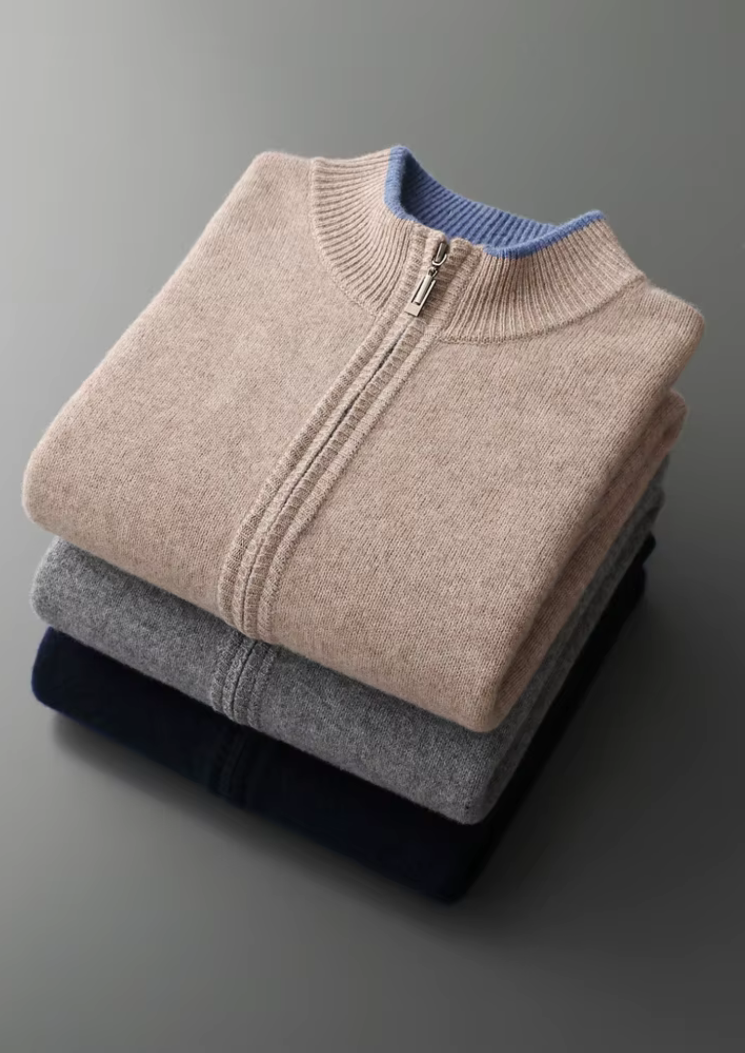 Heren Luxe Gebreide Loungewear Set met Ritssluiting | Warm, Comfortabel