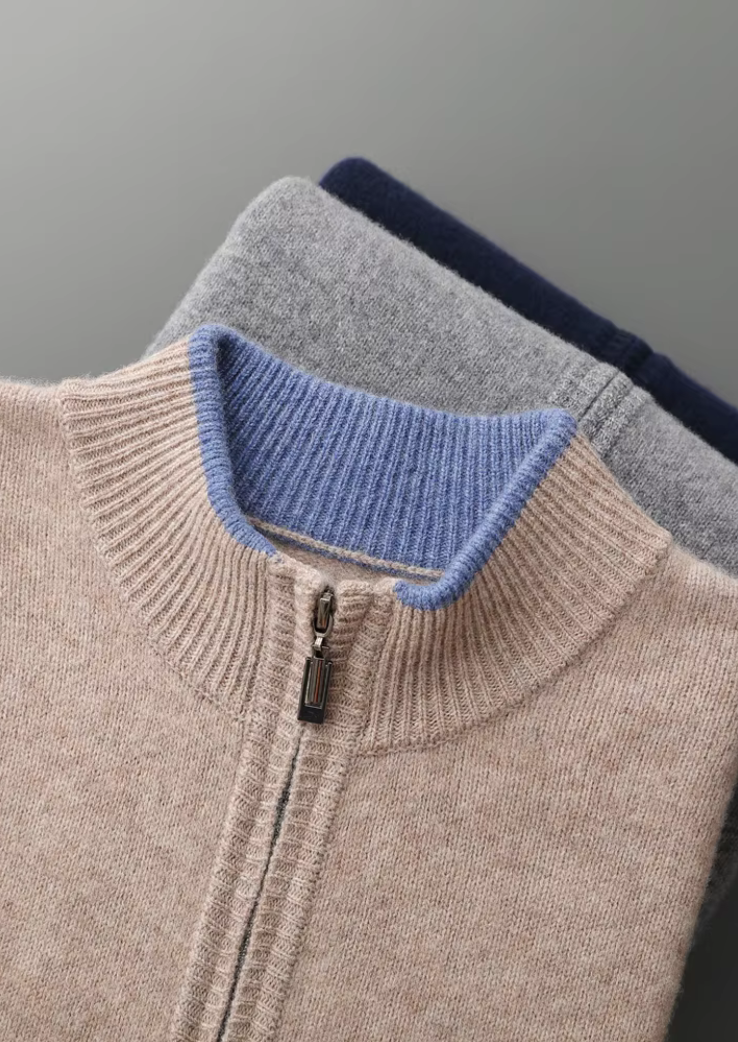 Heren Luxe Gebreide Loungewear Set met Ritssluiting | Warm, Comfortabel