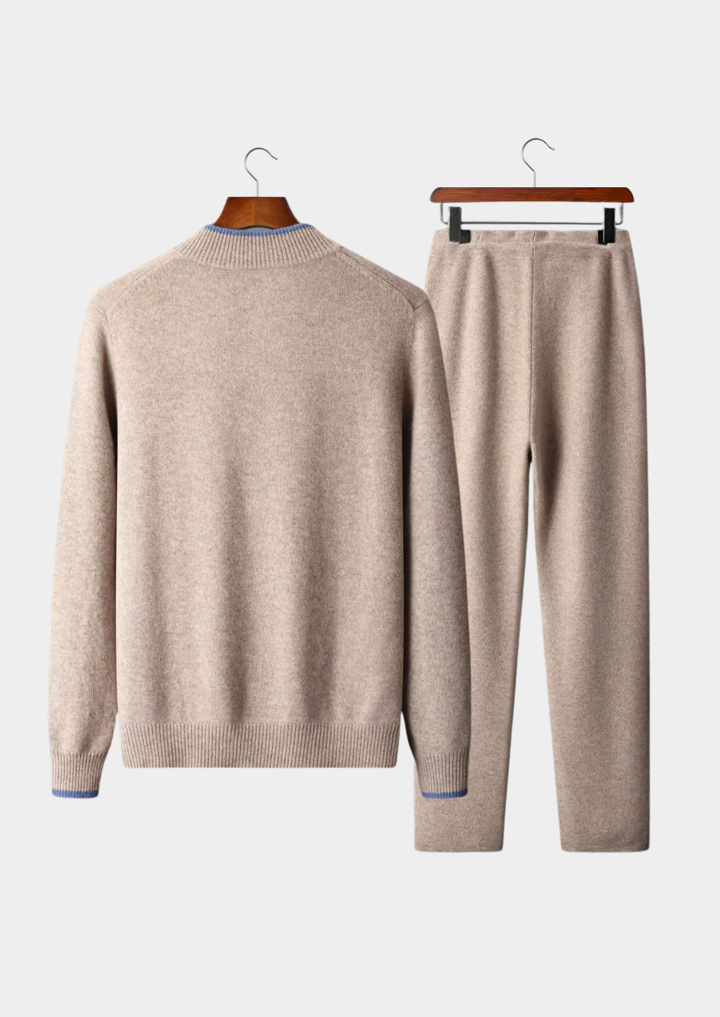 Heren Luxe Gebreide Loungewear Set met Ritssluiting | Warm, Comfortabel