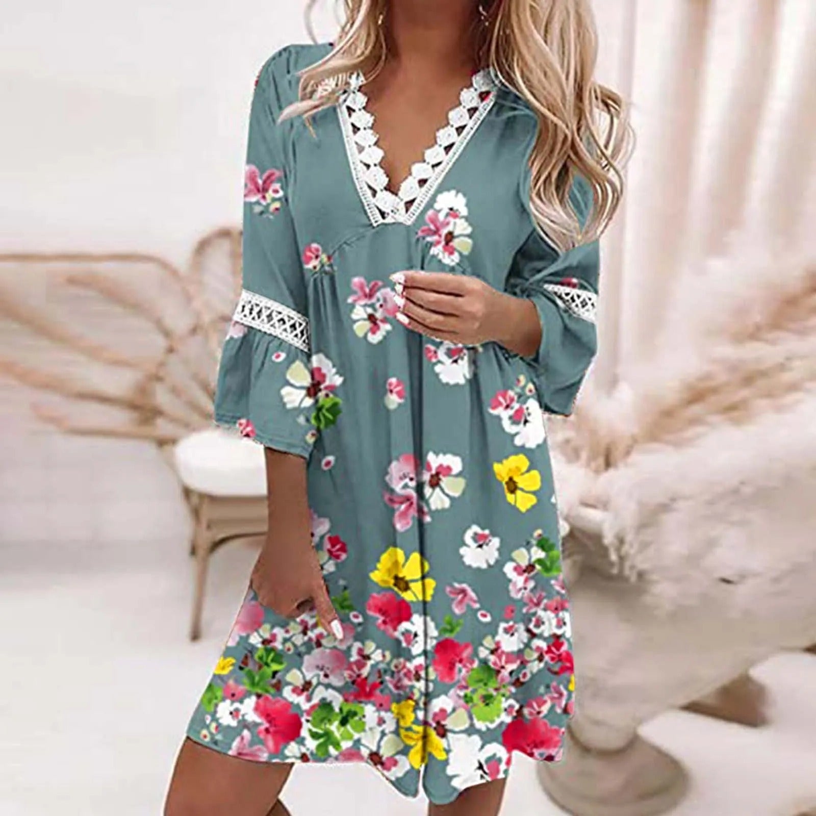 Dames Luchtige bohemien zomerjurk | Mini