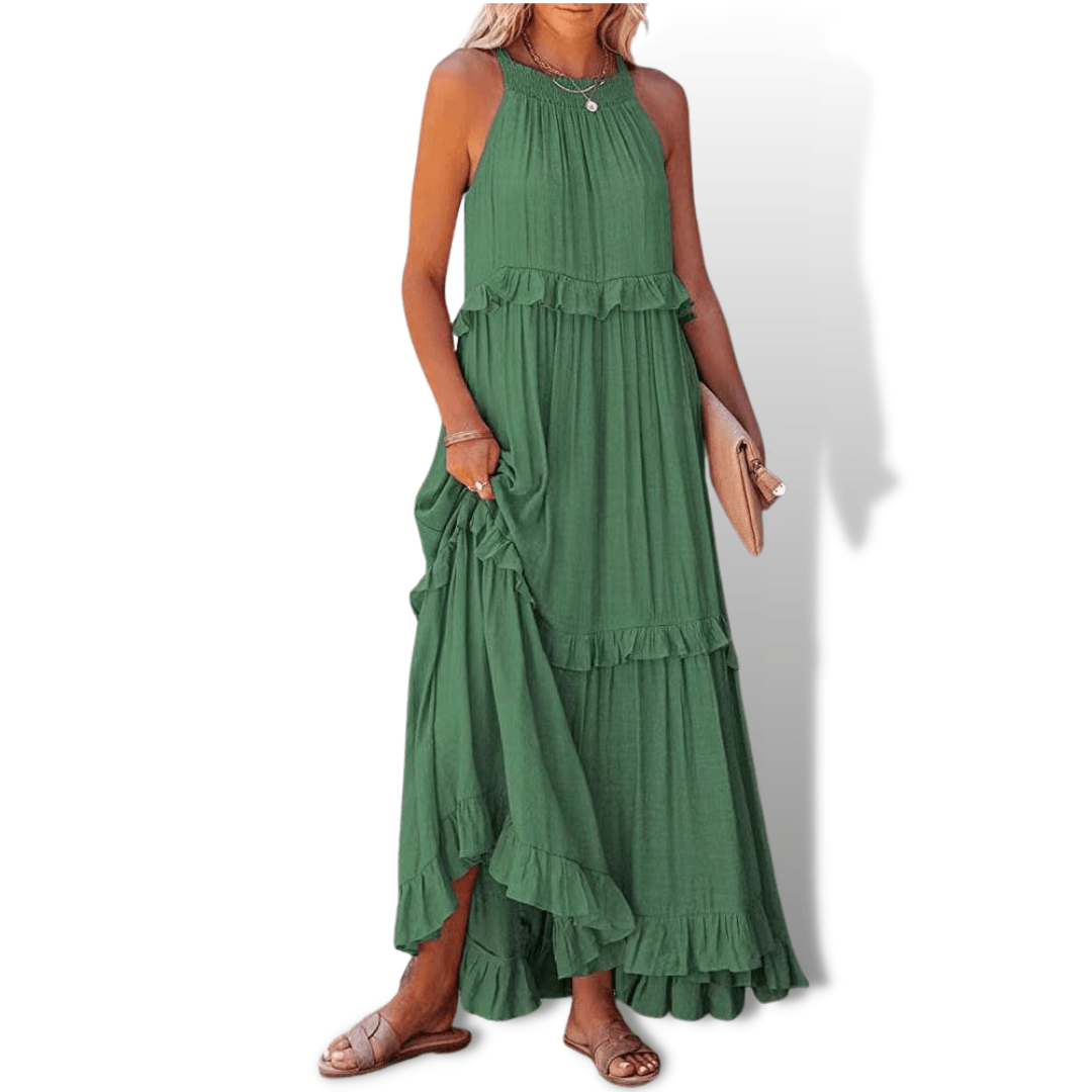 Abito estivo arioso da donna con ruches | Maxi