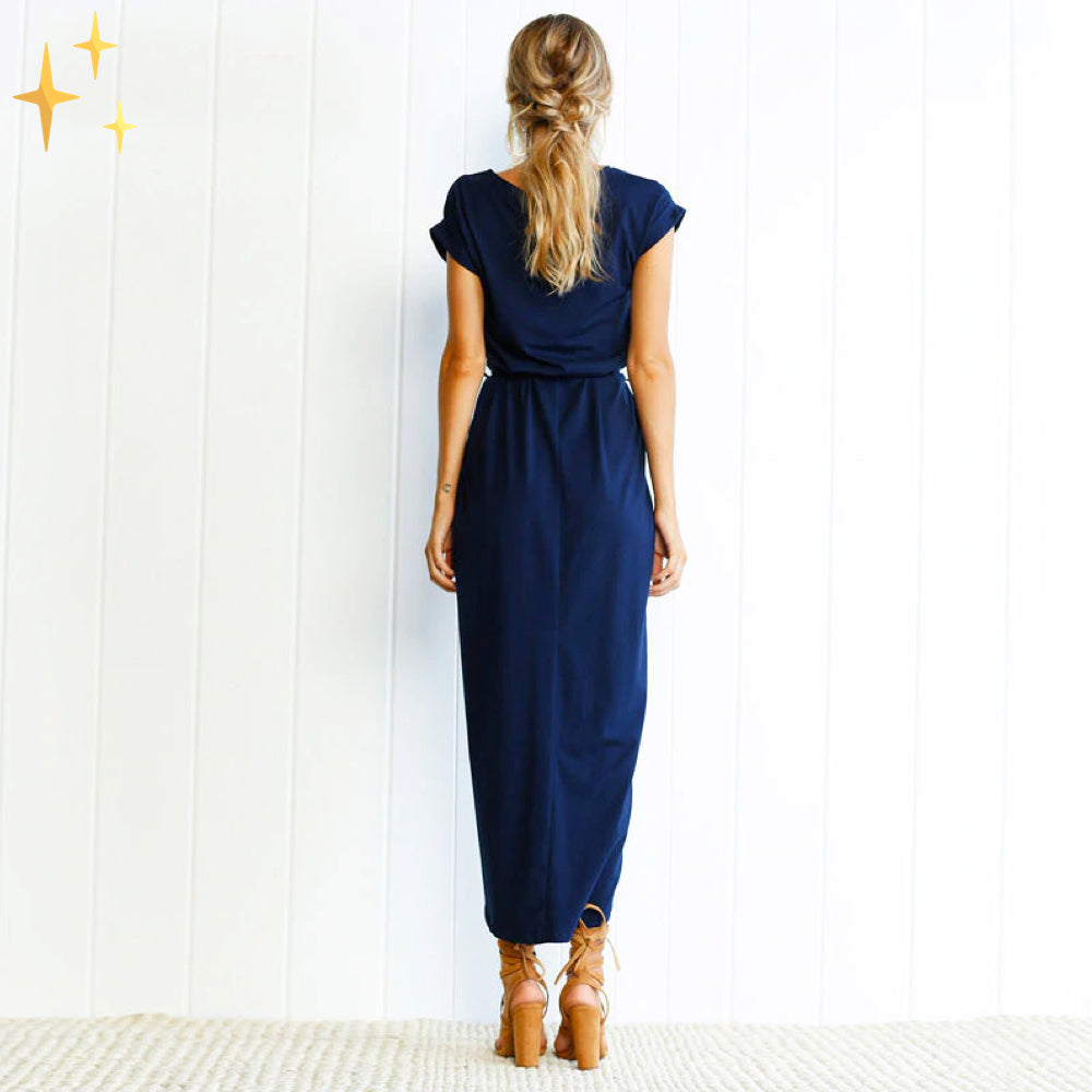 Abito estivo arioso da donna con spacco alto | Maxi