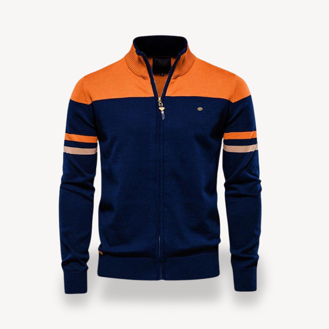 Heren Fijngebreide Herfst Pullover | Ritssluiting, Opstaande Kraag