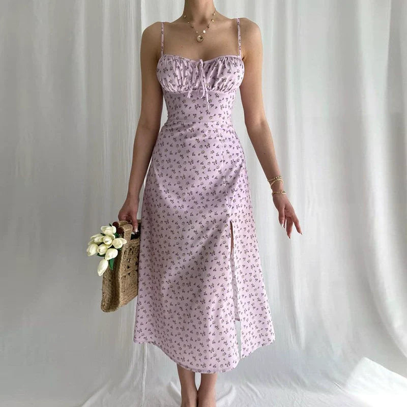 Dames Elegante Bloemenprint Zomerjurk | Midi