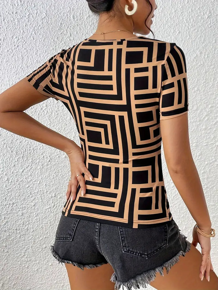 Dames Zomer T-shirt | Kurzarm, Uitsnede