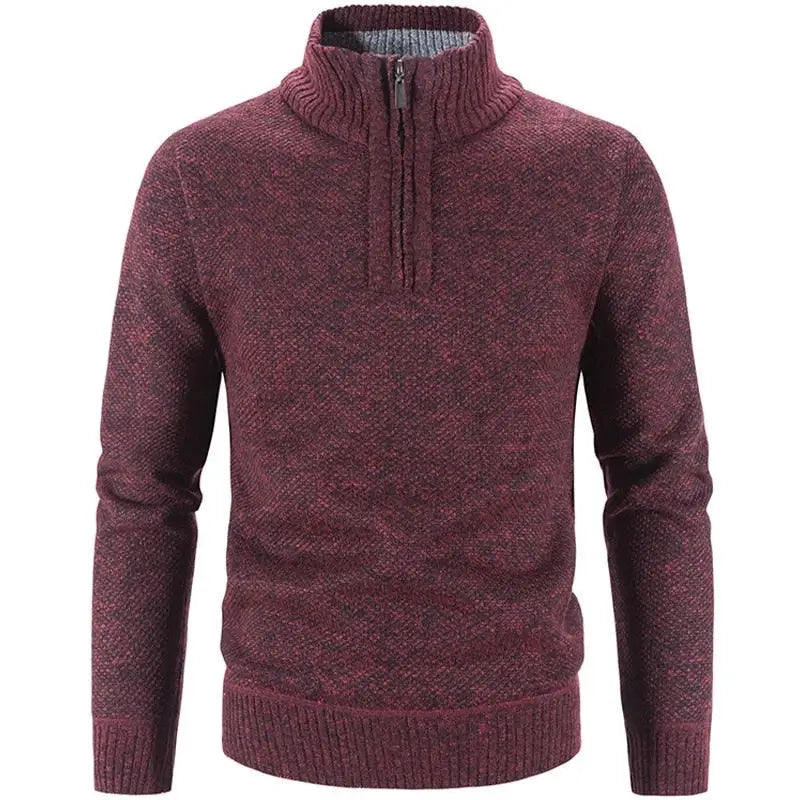 Heren Gebreide Pullover | Korte Rits en Warme Stijl