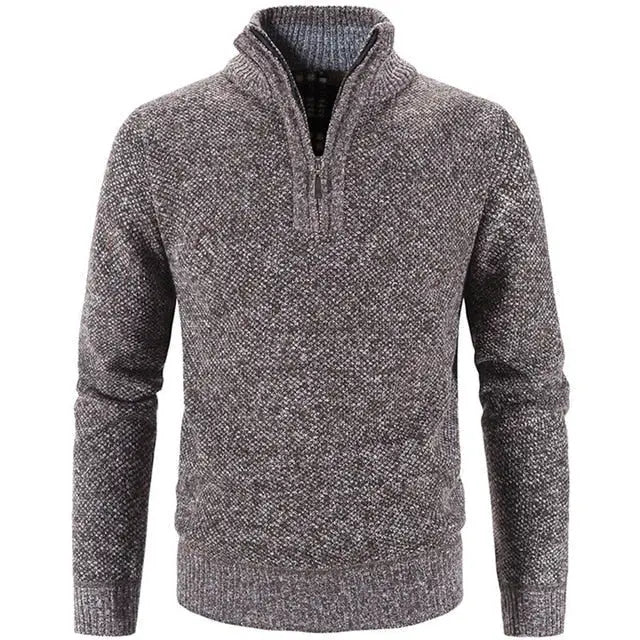 Heren Gebreide Pullover | Korte Rits en Warme Stijl