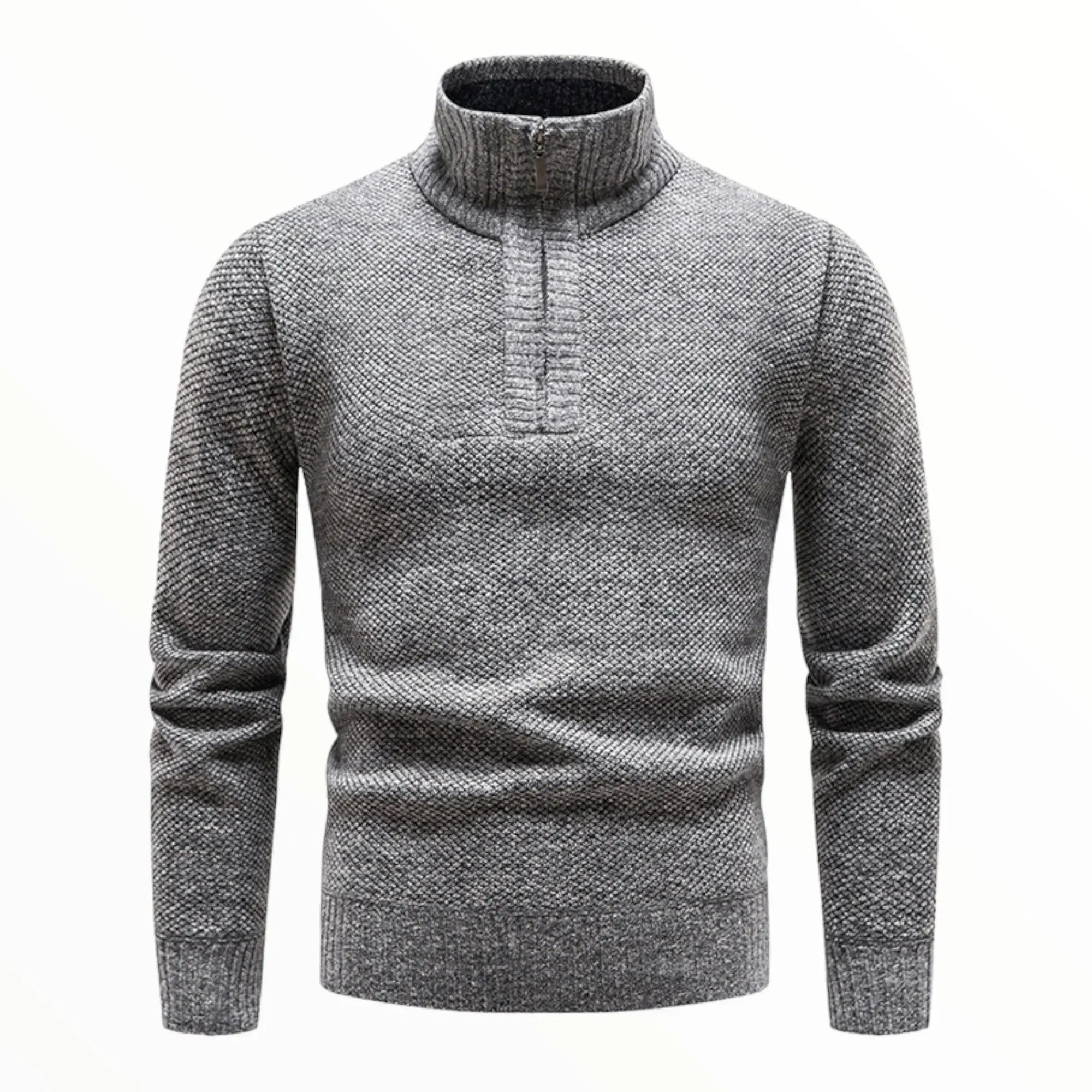 Heren Gebreide Pullover | Korte Rits en Warme Stijl