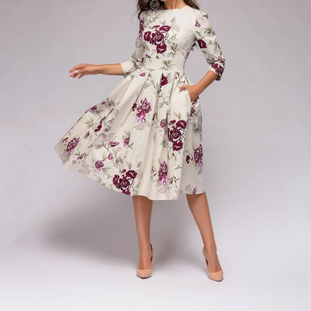 Abito Estivo Elegante Vintage da Donna | Midi