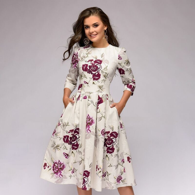 Abito Estivo Elegante Vintage da Donna | Midi