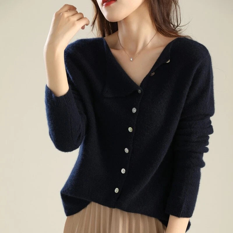 Dames Gebreide Cardigan | Lang, Asymmetrisch