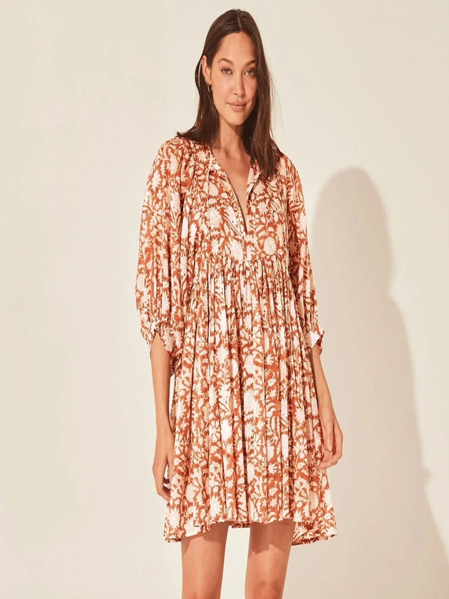 Dames Bohemien Bloemenprint Zomerjurk | Midi