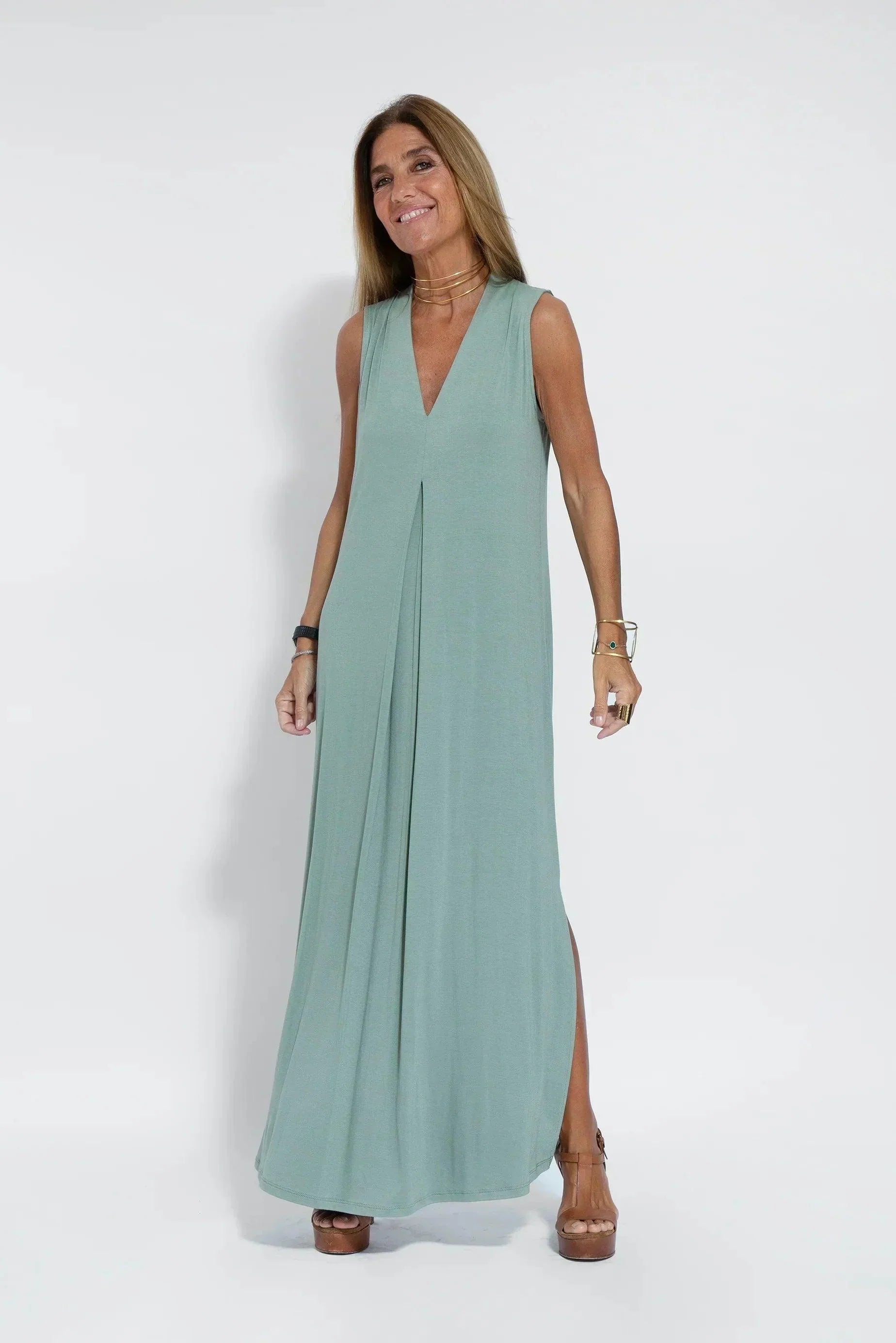 Dames Luchtige zomerjurk met V-hals | Maxi