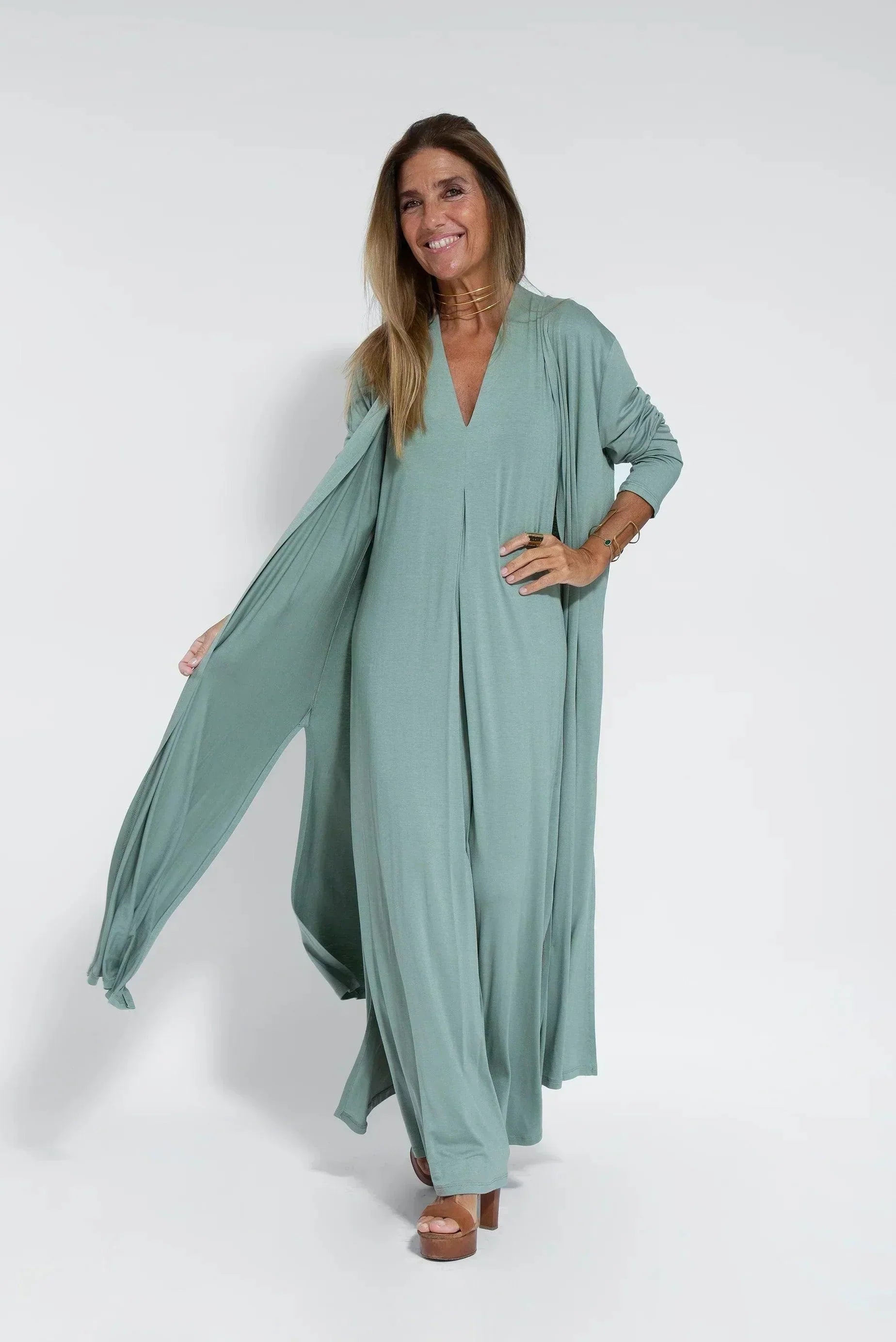 Dames Luchtige zomerjurk met V-hals | Maxi