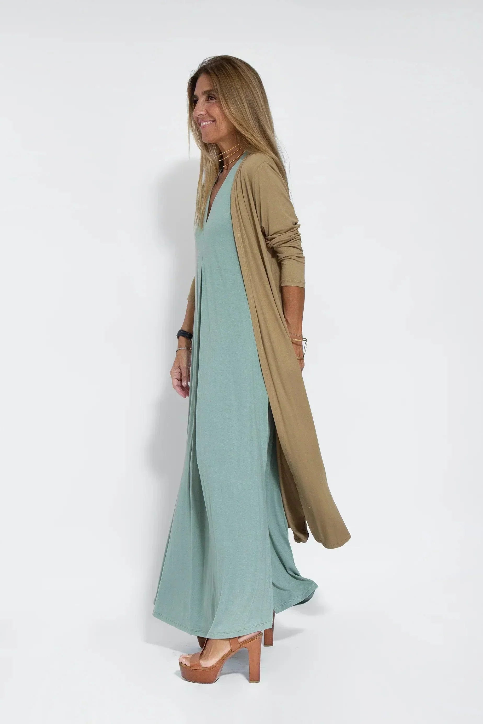 Dames Luchtige zomerjurk met V-hals | Maxi