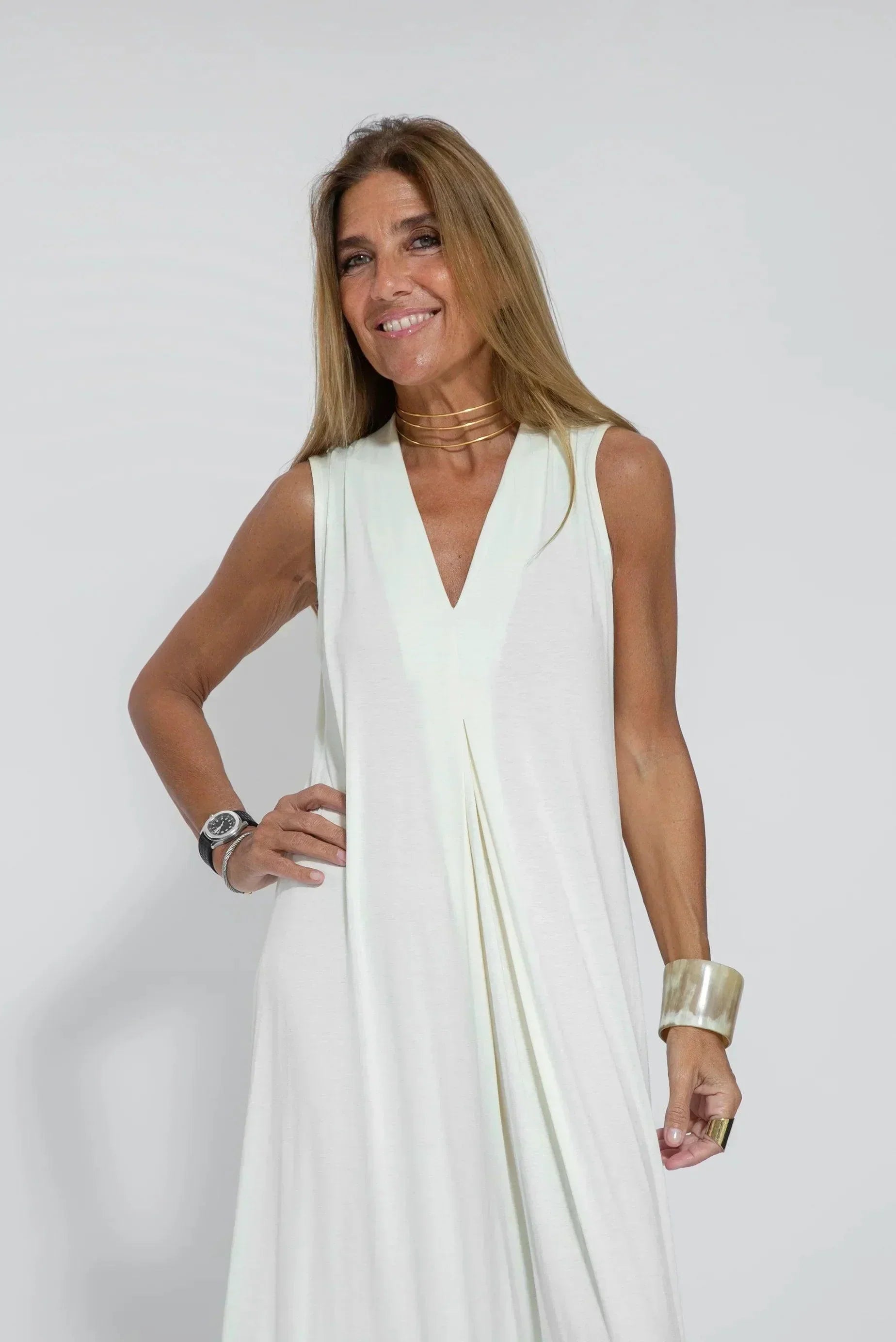 Dames Luchtige zomerjurk met V-hals | Maxi
