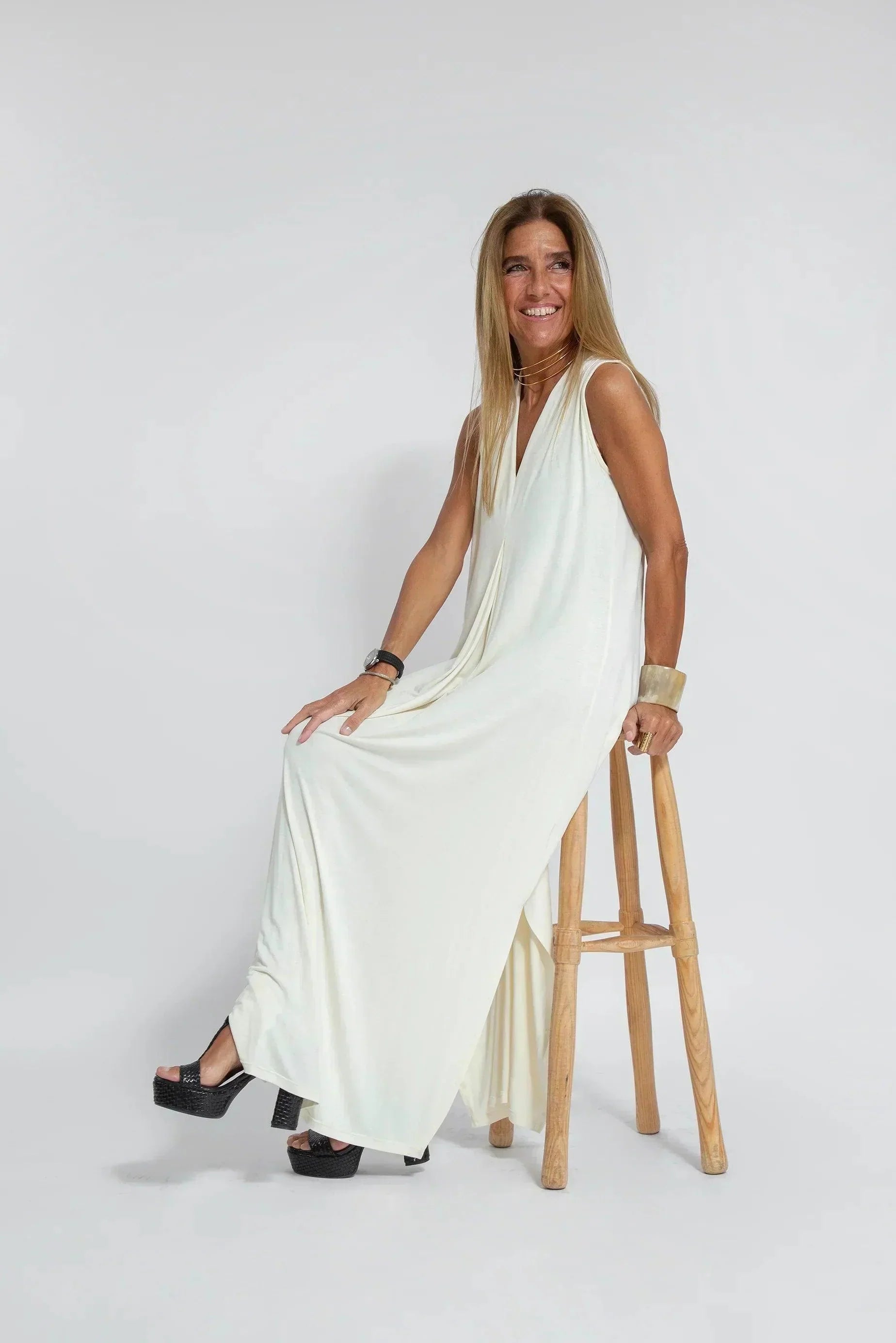 Dames Luchtige zomerjurk met V-hals | Maxi