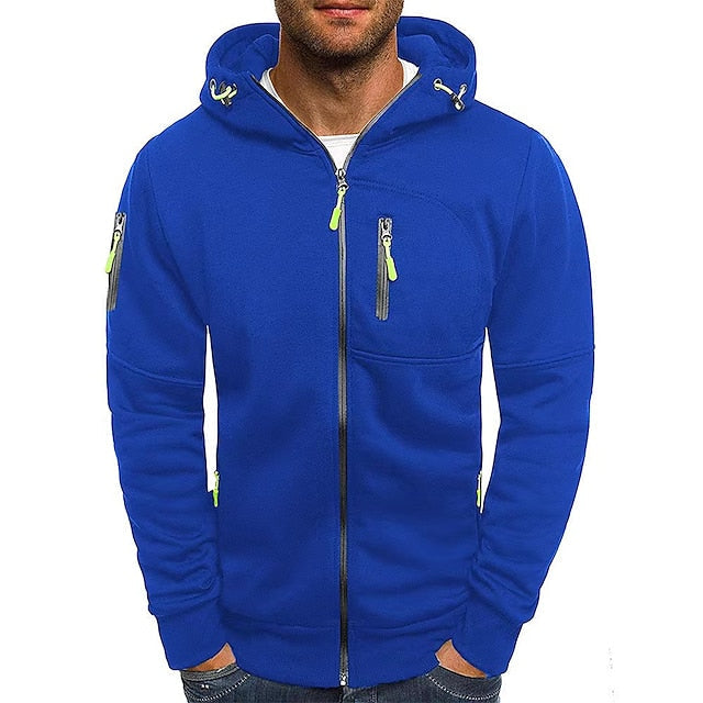 Heren sportieve hoodie met rits | Capuchon, zakken