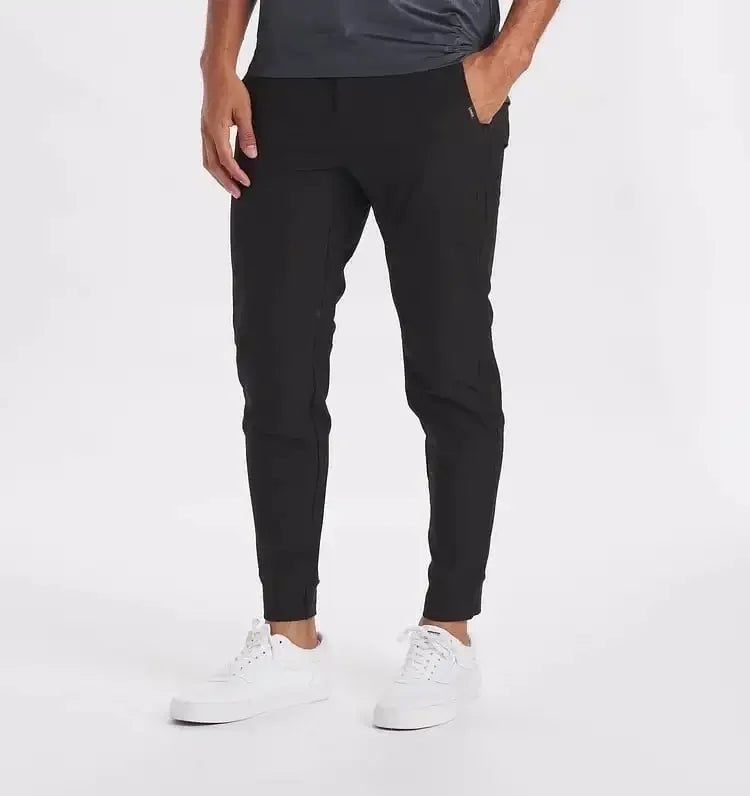 Heren slim fit joggingbroek katoenmix | Elastische taille trekkoord