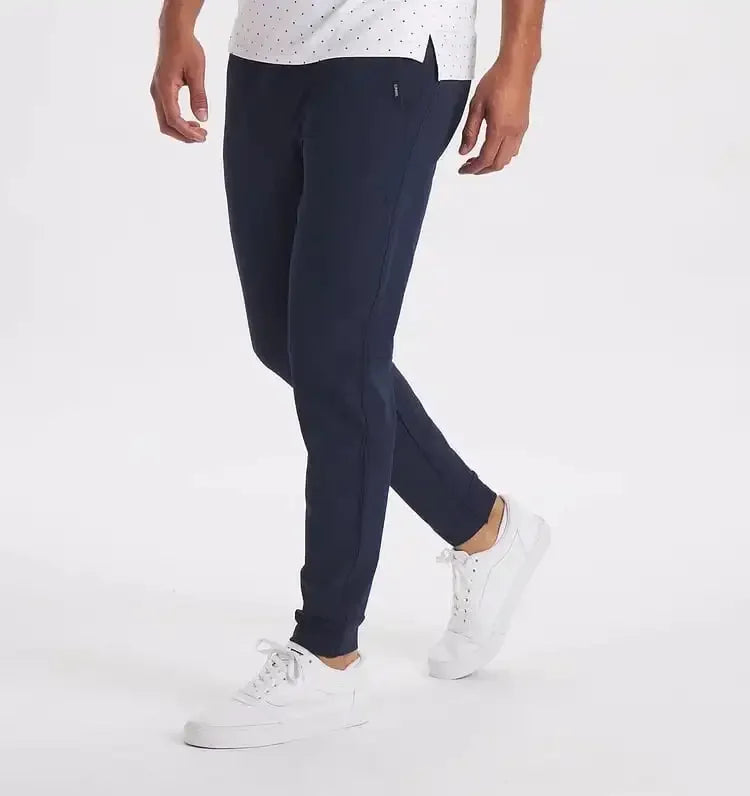 Heren slim fit joggingbroek katoenmix | Elastische taille trekkoord