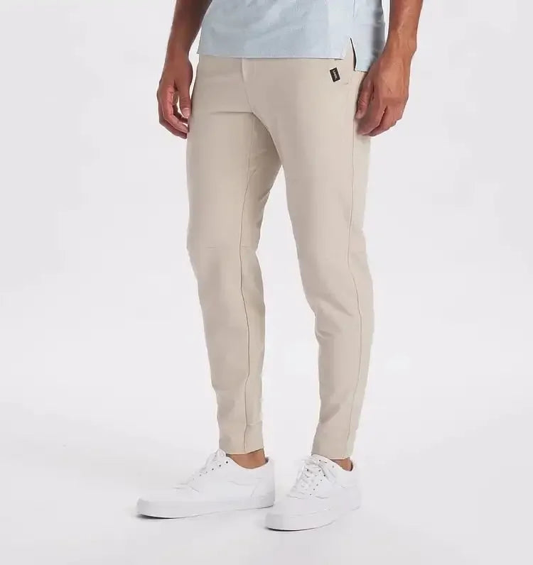 Heren slim fit joggingbroek katoenmix | Elastische taille trekkoord