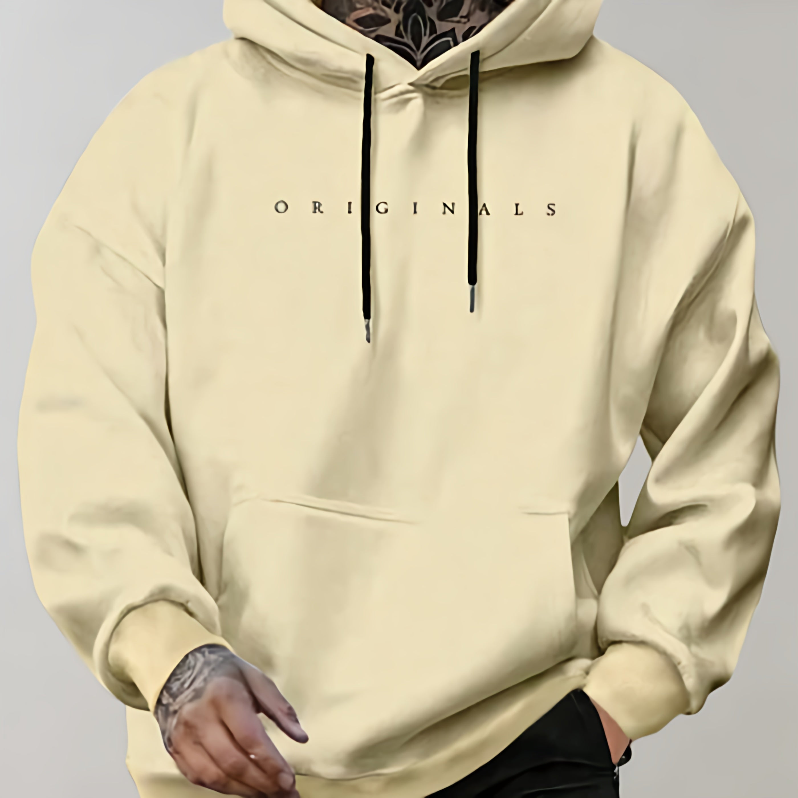 Heren Minimalistische Hoodie | Oversized, Lange Mouwen