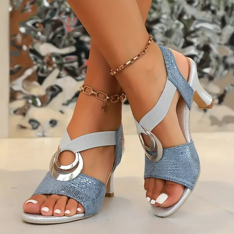 Dames Zomer Sandalen met Hak | Elegant, Ademend