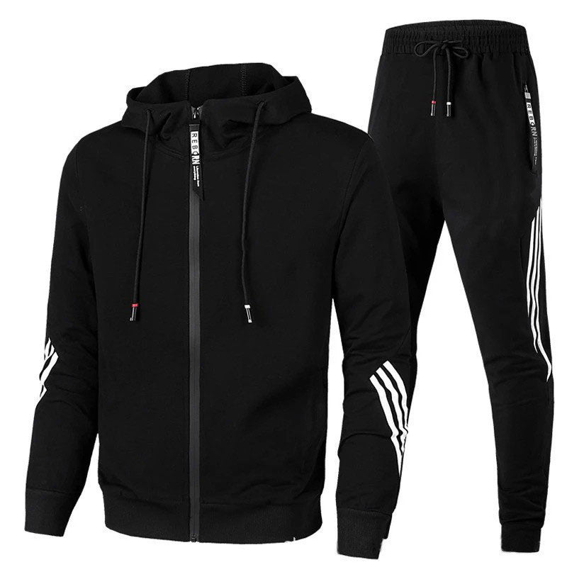 Heren sportief trainingspak met hoodie en joggingbroek | Comfortabel, ademend