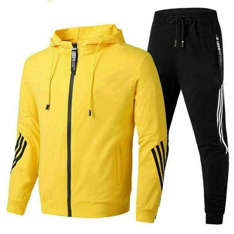 Heren sportief trainingspak met hoodie en joggingbroek | Comfortabel, ademend