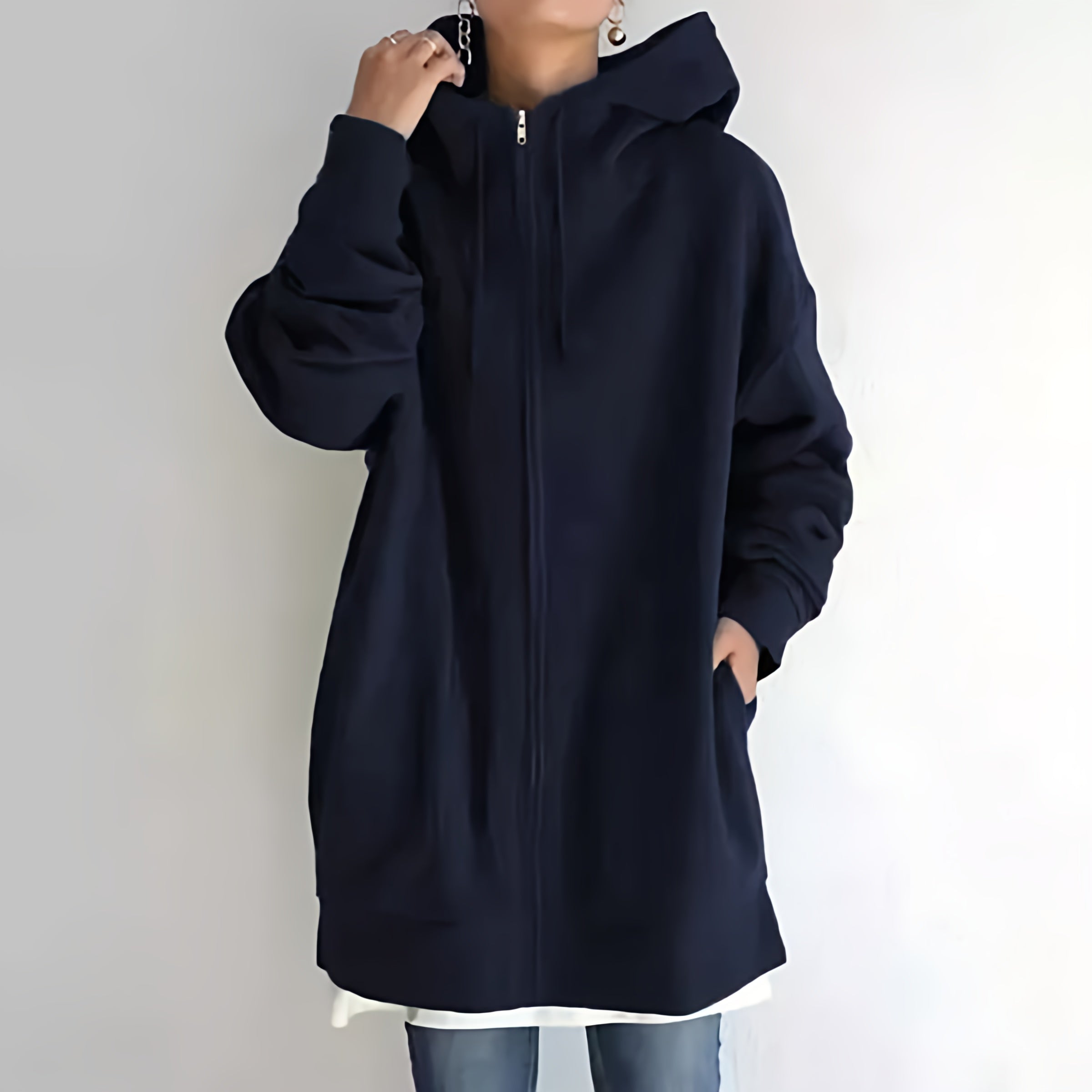 Dames Oversized Hoodie Jurk | Lange Mouwen, Capuchon