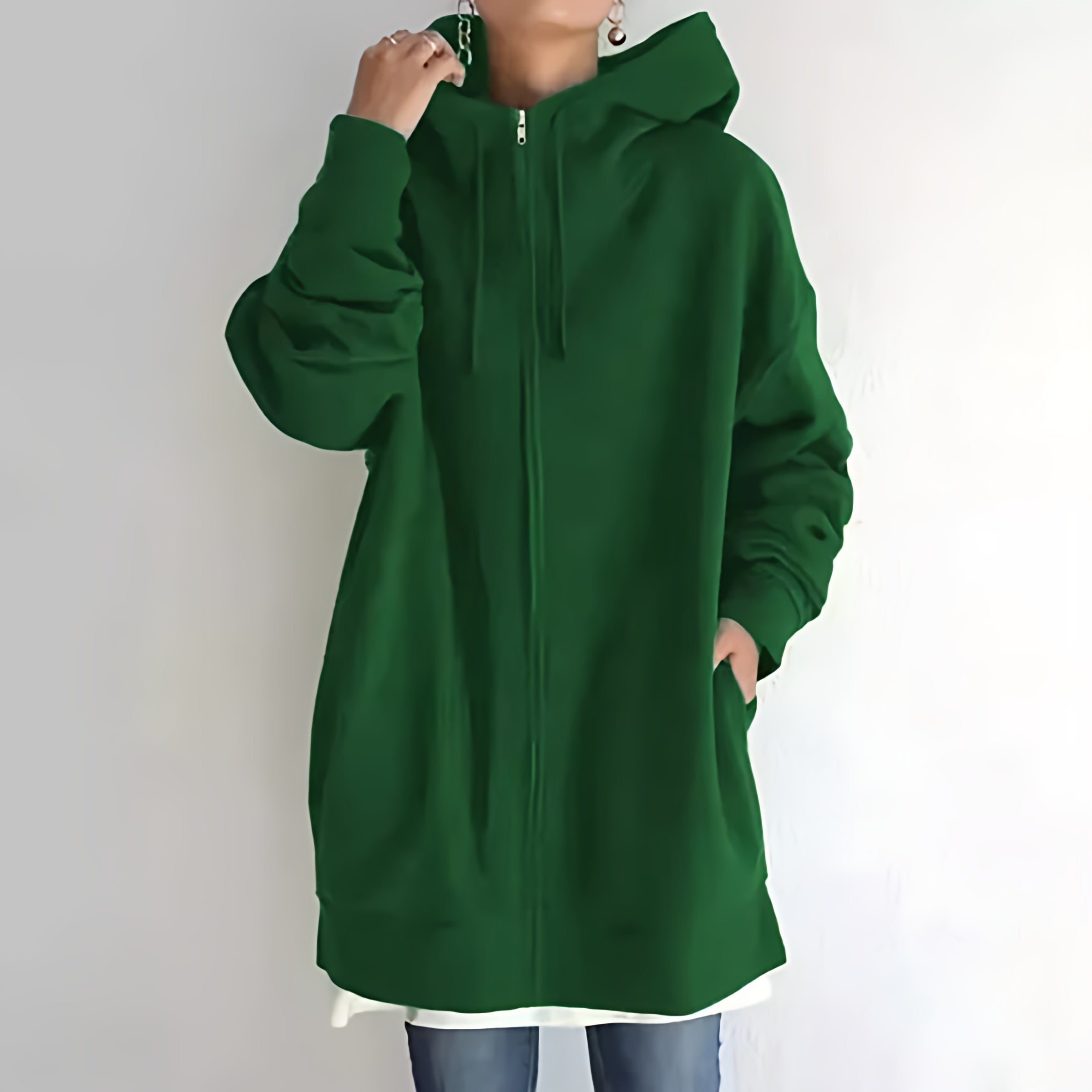 Dames Oversized Hoodie Jurk | Lange Mouwen, Capuchon